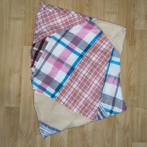 Unique BDG Patchwork Plaid Skirt made from Recycled Materials
